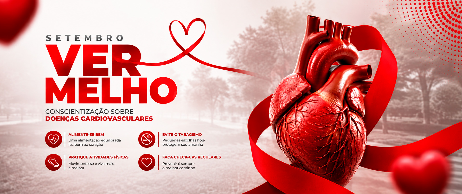 Setembro Vermelho Conscientização sobre doenças cardiovasculares D